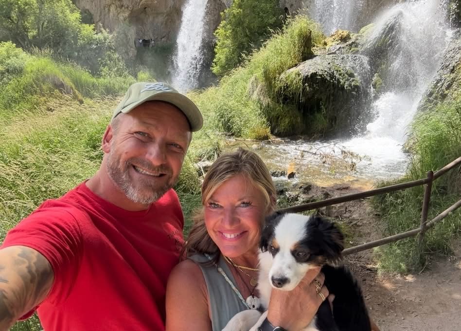 Robbie Mattson at a waterfall